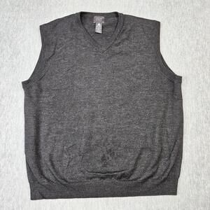 Mercer Street Studio Sweater Vest Mens L Gray V-Neck Merino Wool Made Australia